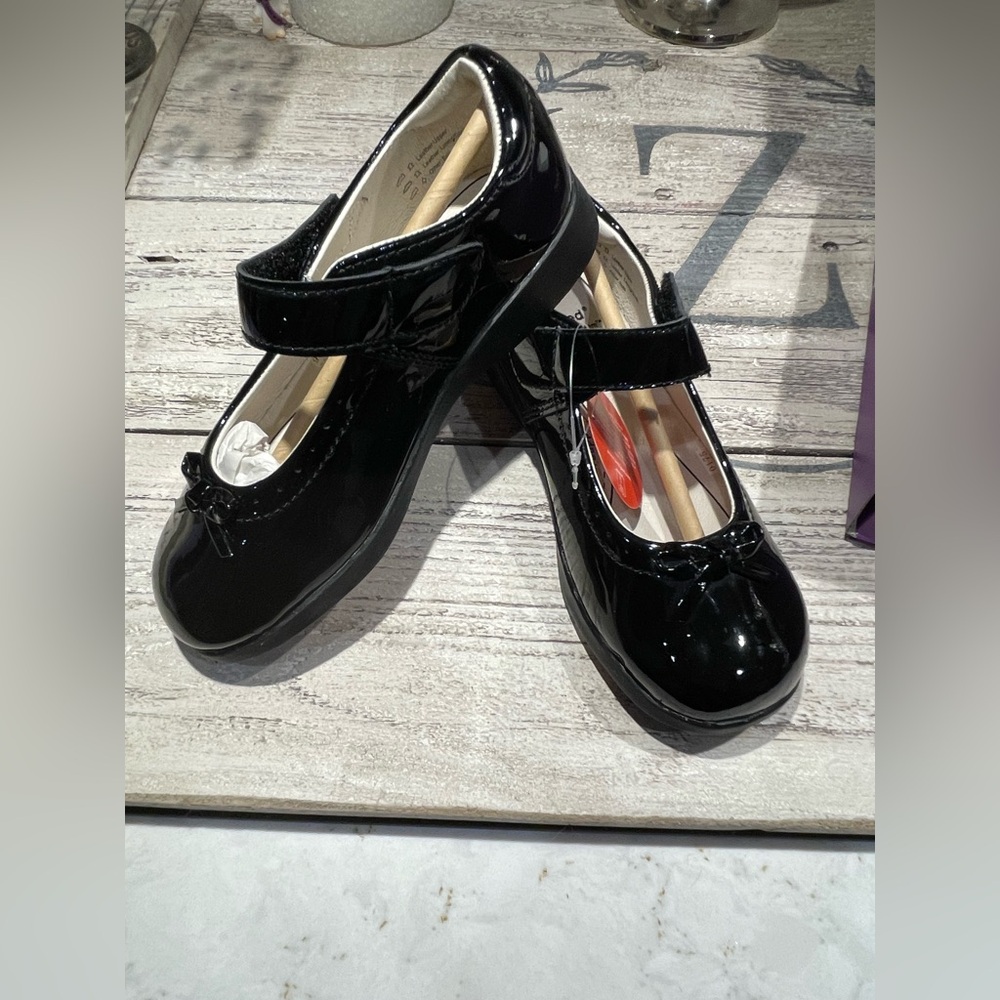 Pediped Girl's Isabella Mary Jane Flats Black Patent Size 30 EU 12.5 13 US NIB